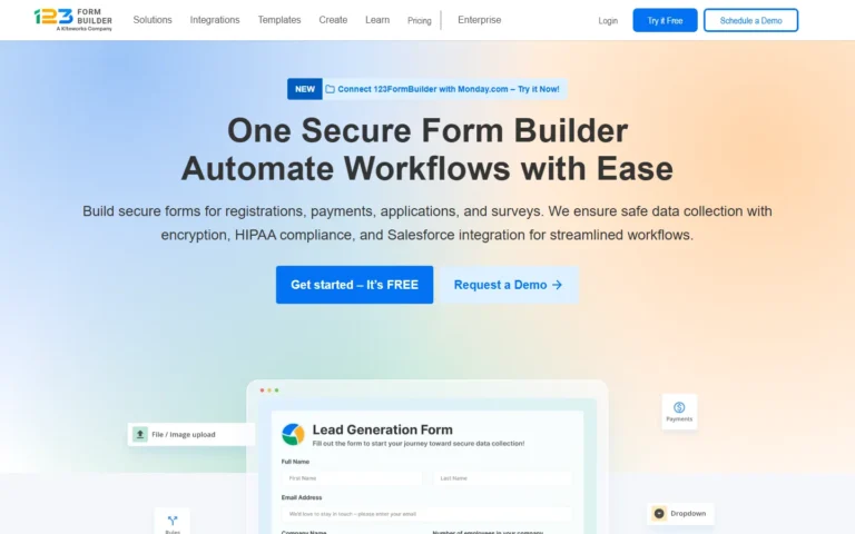 Captura del sitio web de 123 Form Builder