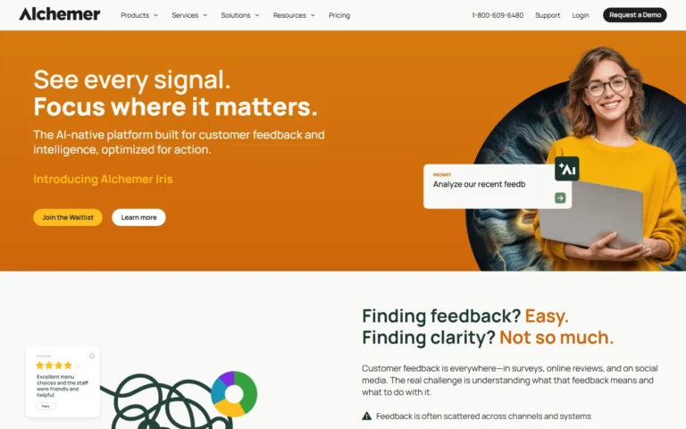 Captura del sitio web de Alchemer