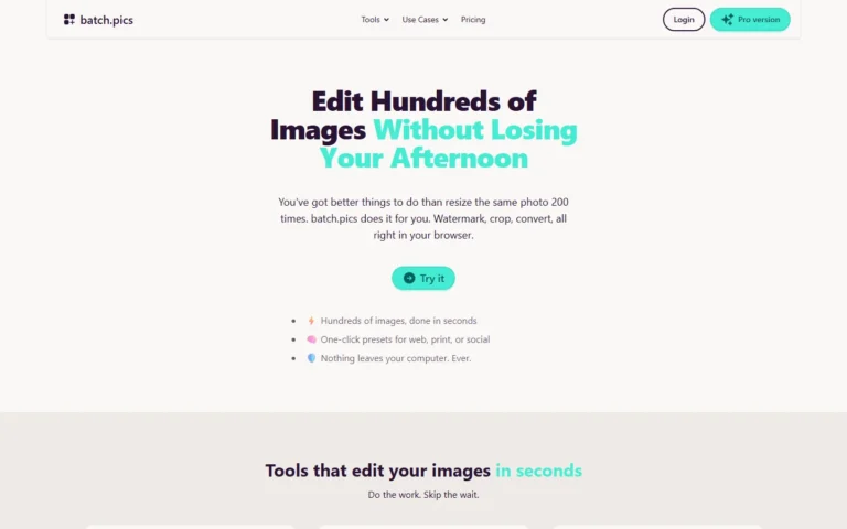 Captura del sitio web de Batch.pics