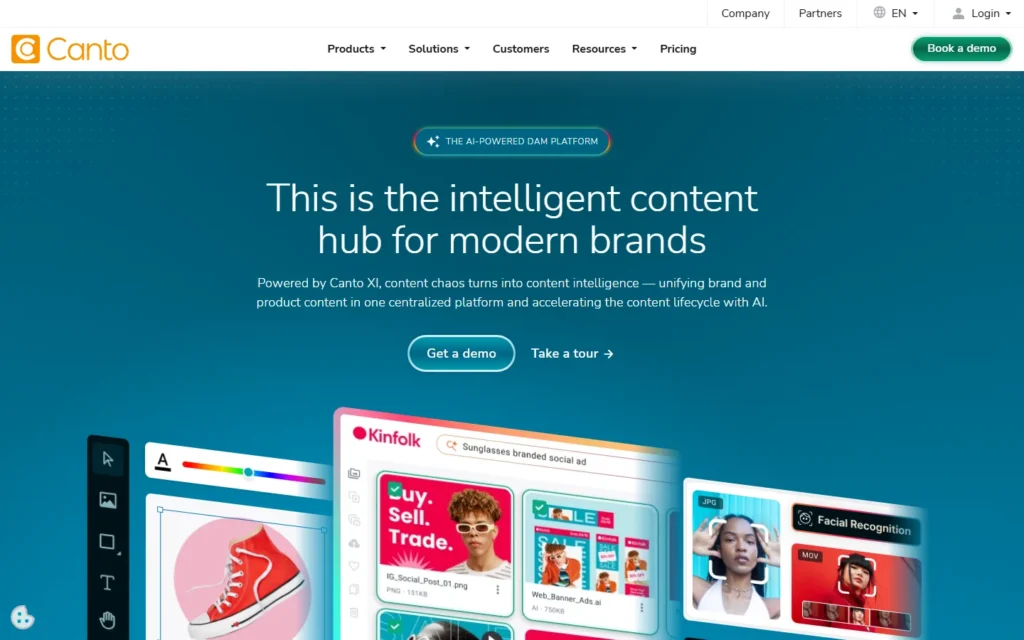 Captura del sitio web de Canto