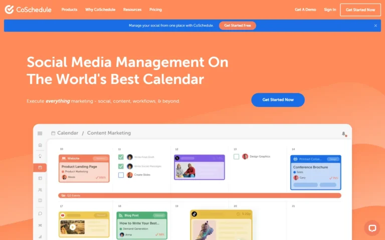 Captura del sitio web de CoSchedule