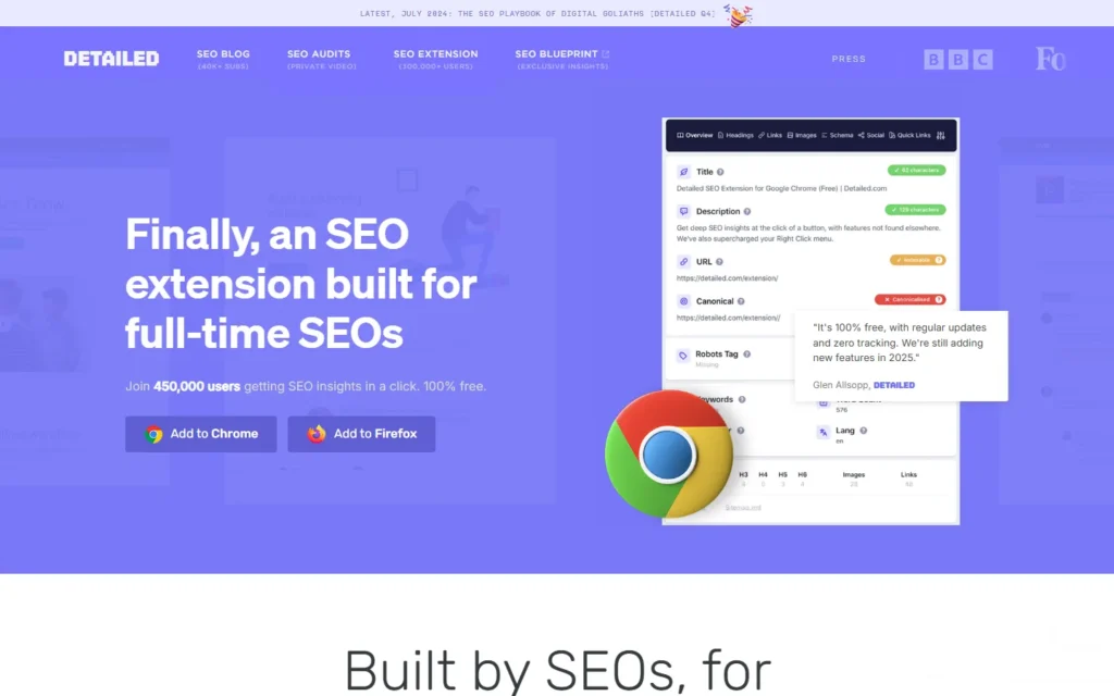 Captura del sitio web de Detailed SEO Extension