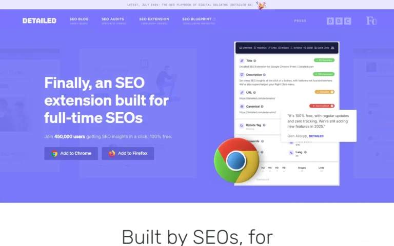 Captura del sitio web de Detailed SEO Extension