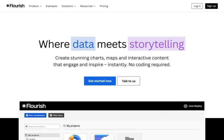 Captura del sitio web de Flourish