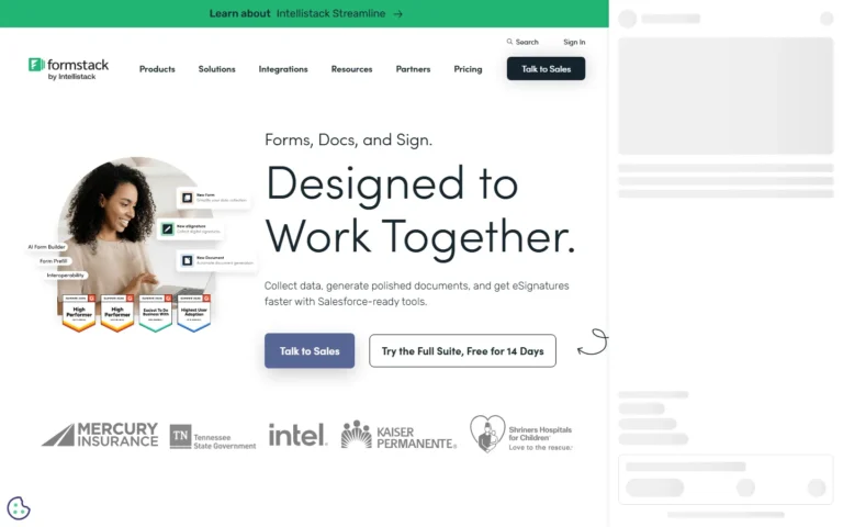 Captura del sitio web de Formstack