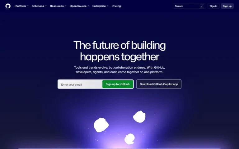 Captura del sitio web de Github
