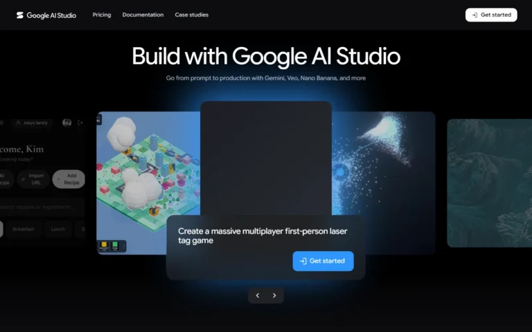 Captura del sitio web de Google AI Studio