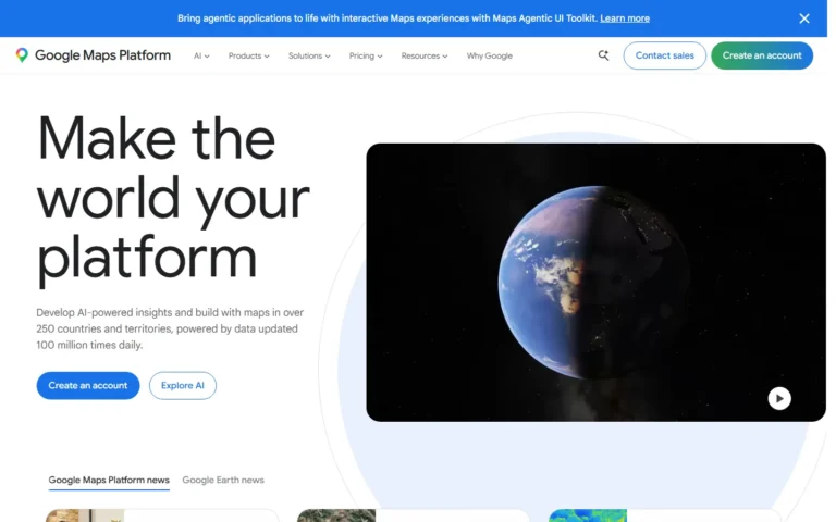 Captura del sitio web de Google Maps