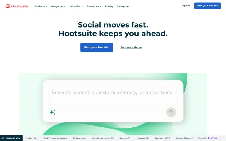 Captura del sitio web de Hootsuite
