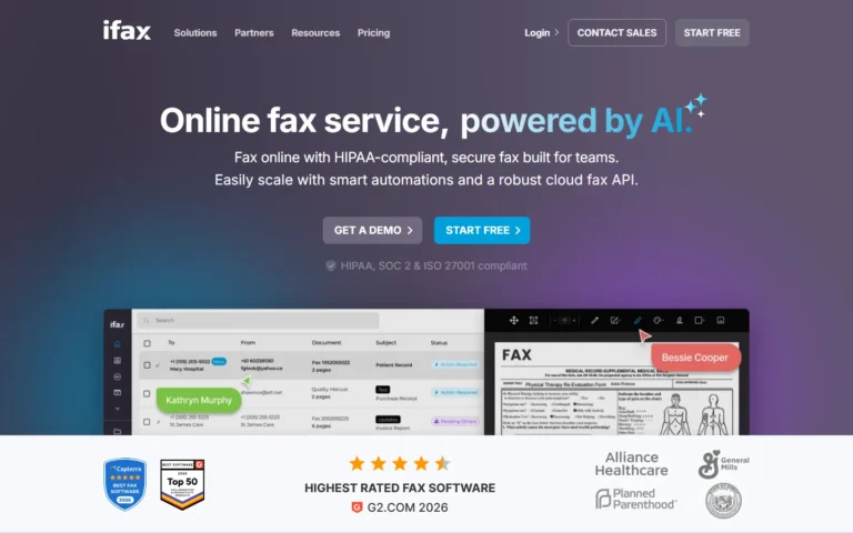 Captura del sitio web de iFax