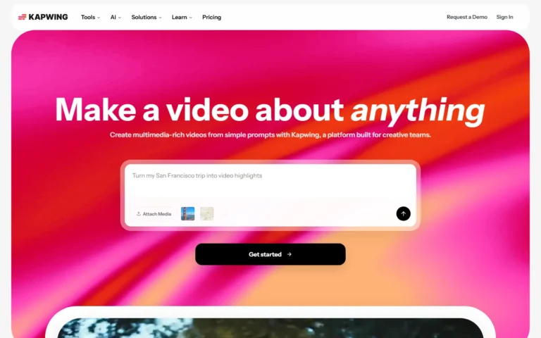 Captura del sitio web de Kapwing