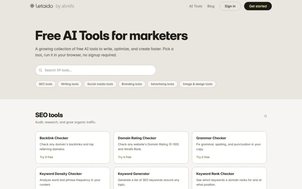 Captura del sitio web de Letaido