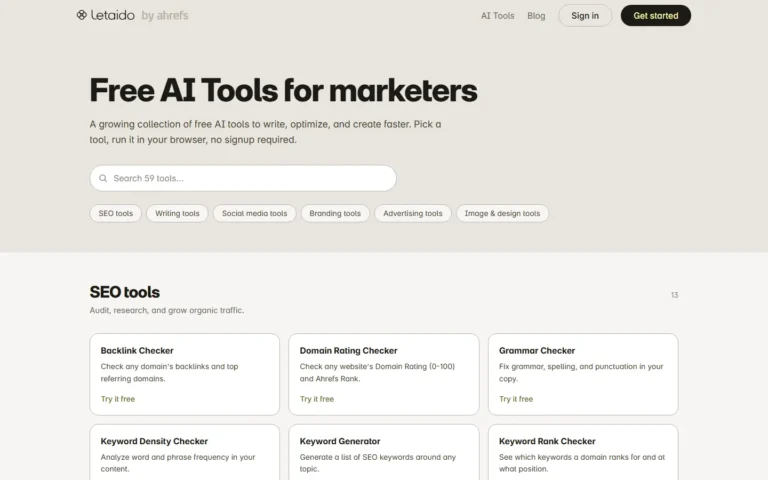Captura del sitio web de Letaido