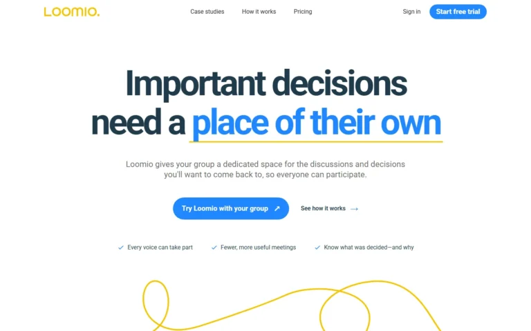 Captura del sitio web de Loomio