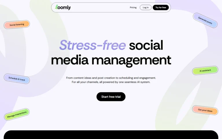 Captura del sitio web de Loomly