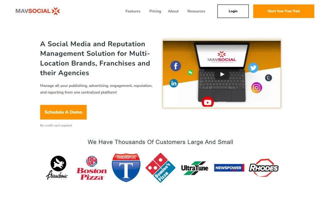Captura del sitio web de MavSocial