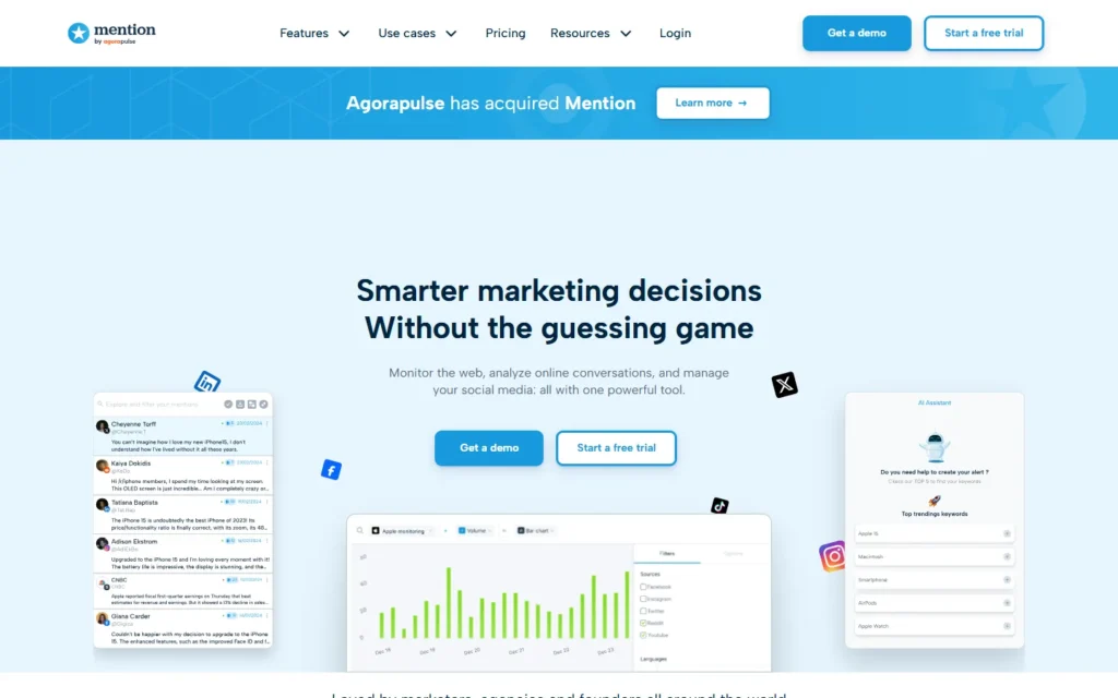 Captura del sitio web de Mention