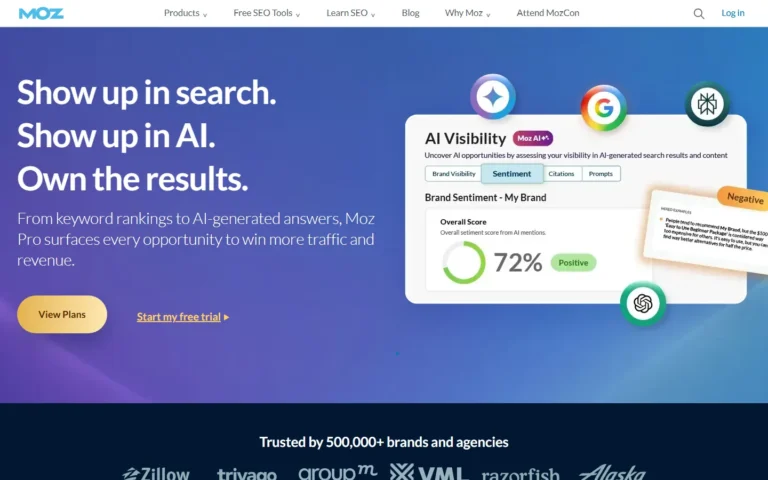 Captura del sitio web de Moz