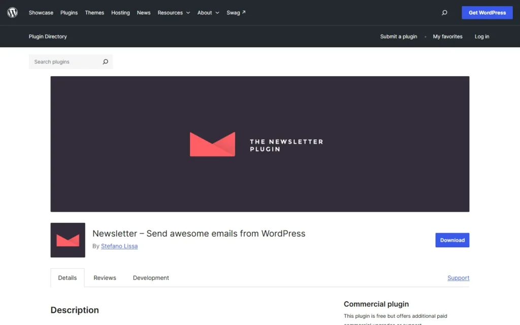 Captura del sitio web de Newsletter for WordPress