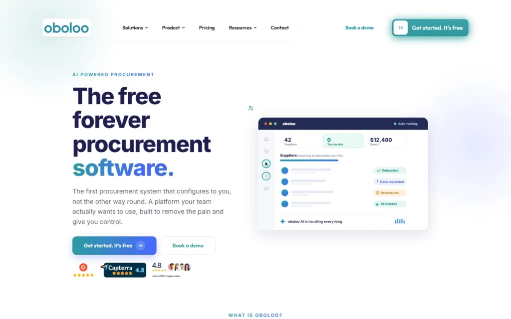 Captura del sitio web de Oboloo