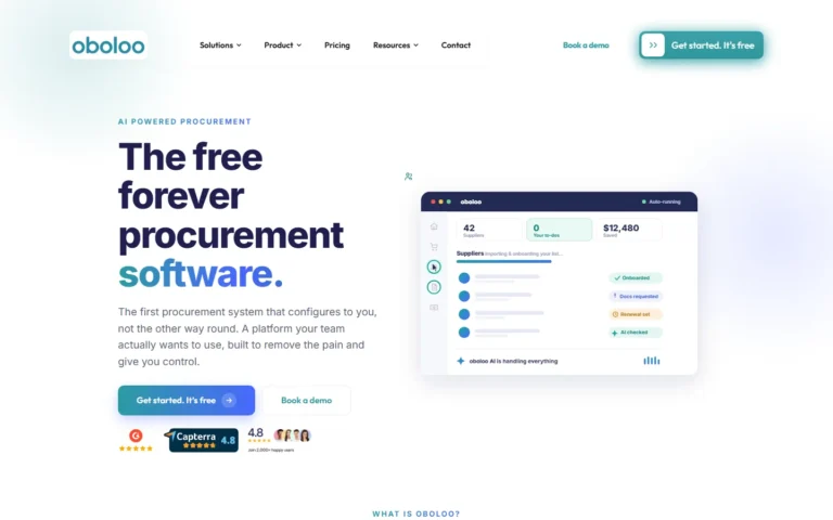 Captura del sitio web de Oboloo