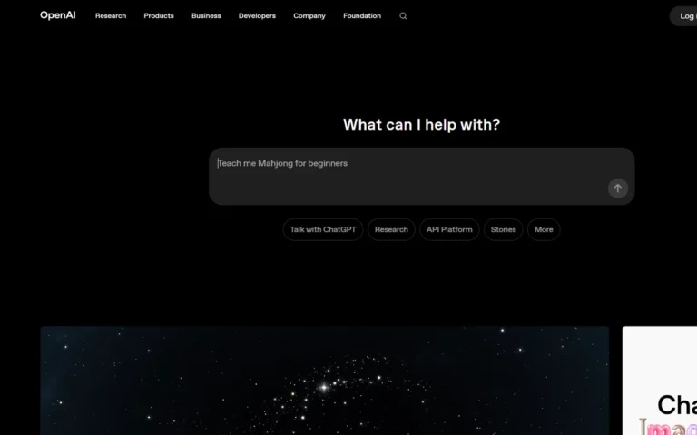 Captura del sitio web de OpenAI