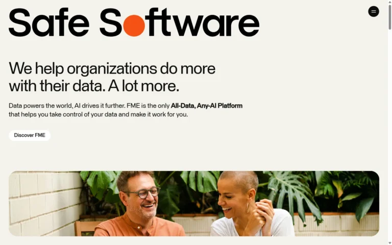 Captura del sitio web de Safe Software