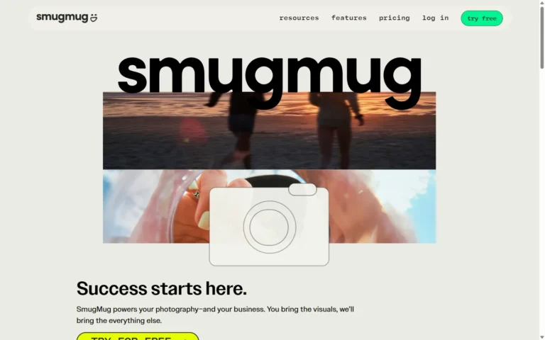 Captura del sitio web de SmugMug