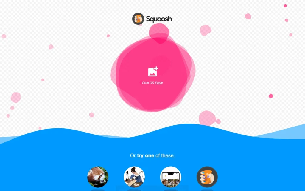 Captura del sitio web de Squoosh