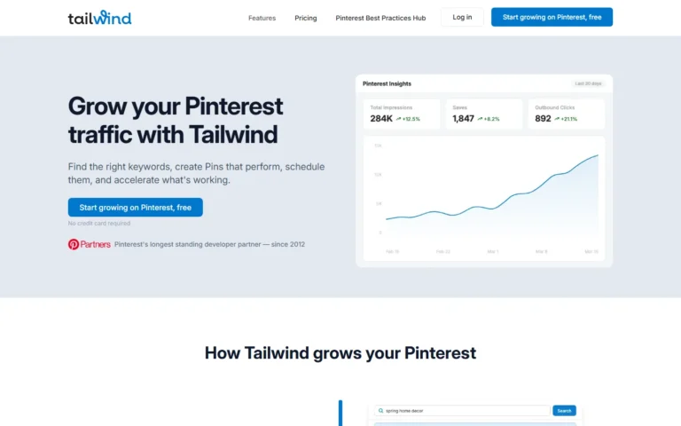 Captura del sitio web de Tailwind