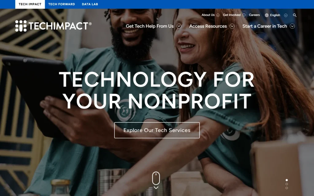 Captura del sitio web de Tech Impact