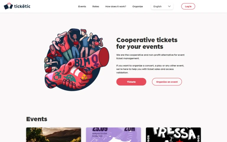 Captura del sitio web de Ticketic