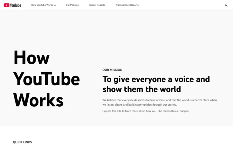 Captura del sitio web de Youtube